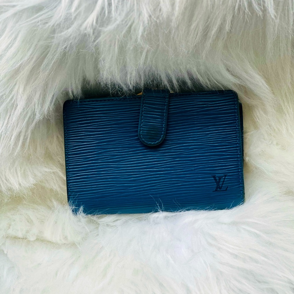 LV Blue Epi Kisslock Wallet